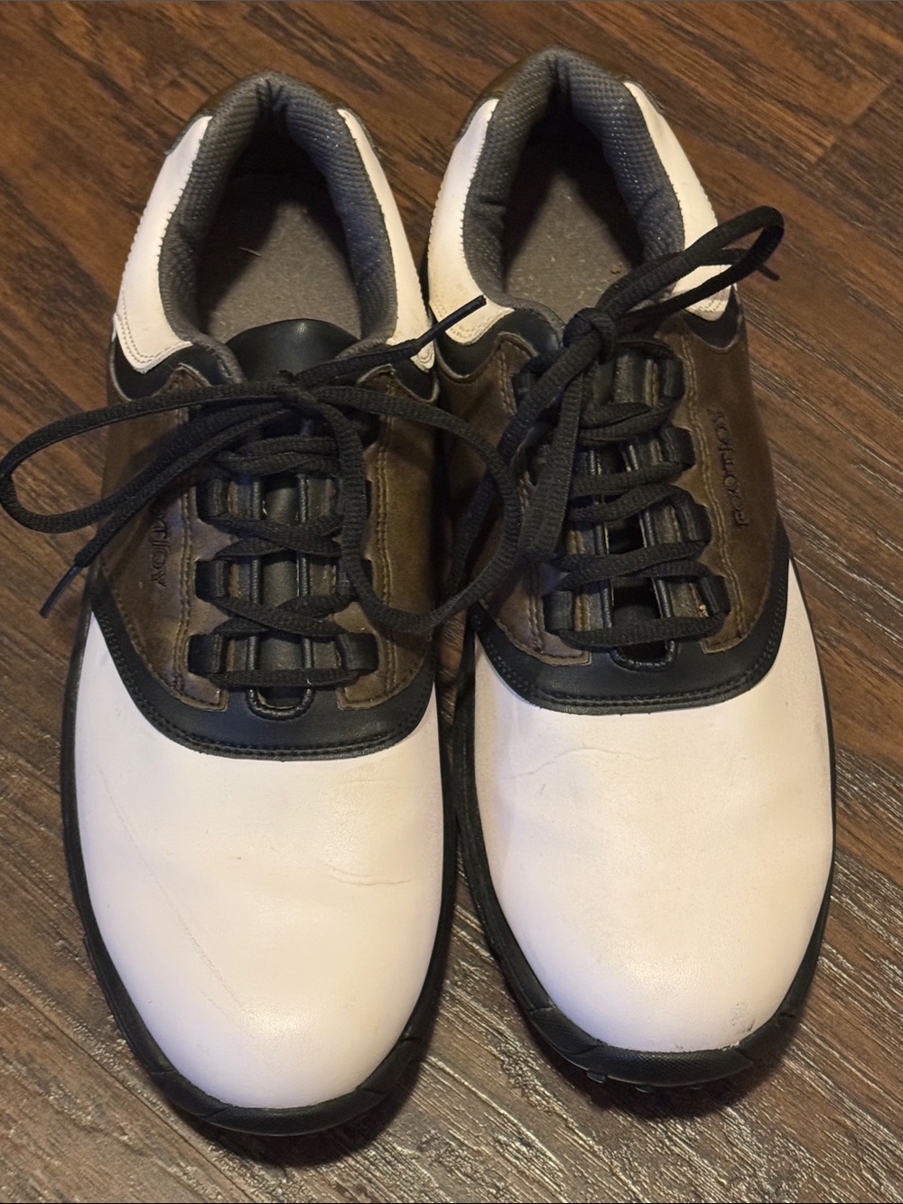 FootJoy White, Brown and Black Lace-Up Athletic Golf Shoes